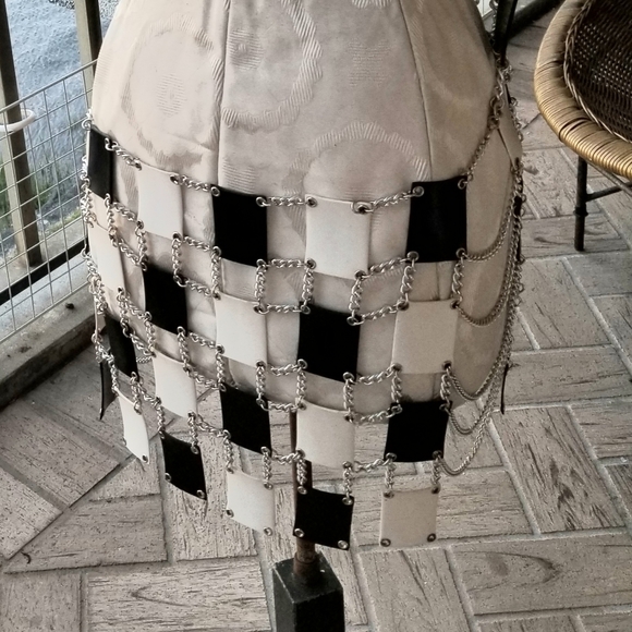 vtg 60s PACO RABONNE chain & plastic MINI DRESS - Picture 4 of 13